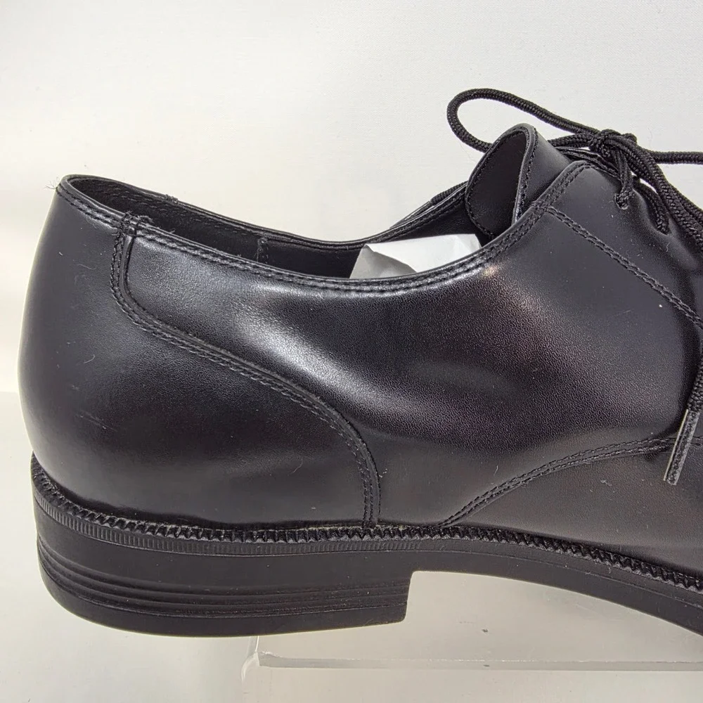 Hush Puppies Oxford Mens 13 M 15175 Black Leather Cap Toe Dress Shoes Excellent